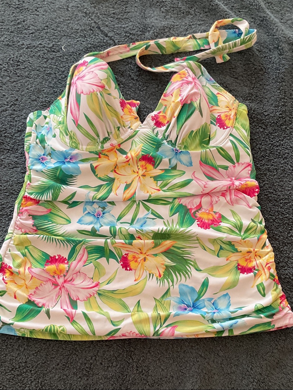 NWT. ..Tommy Bahama Floral Halter Tankini Top XL